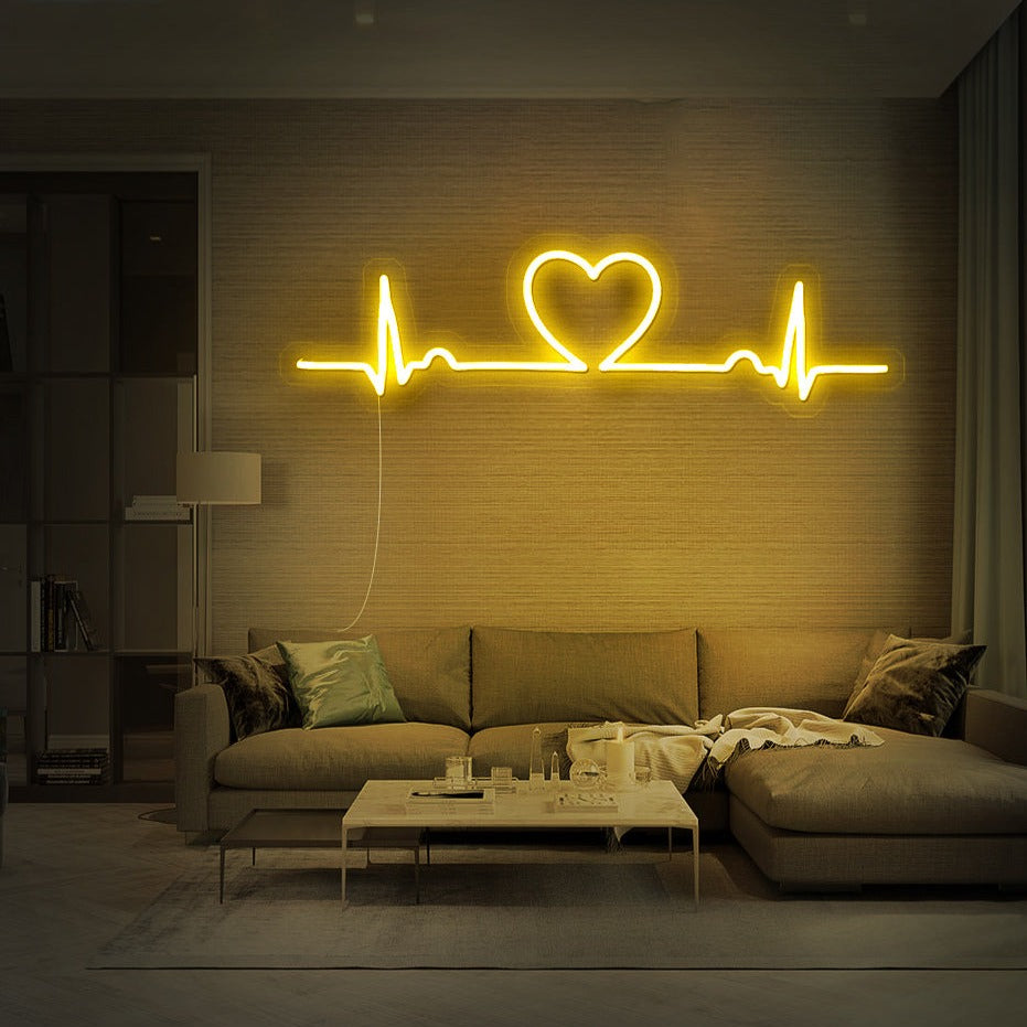 Heart Beat Wall Art Neon Sign