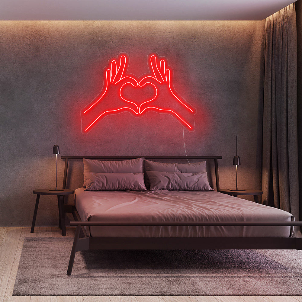 Heart With Hands Neon Sign