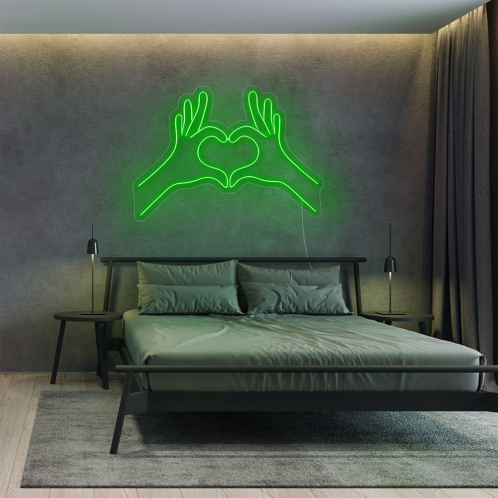 Heart With Hands Neon Sign