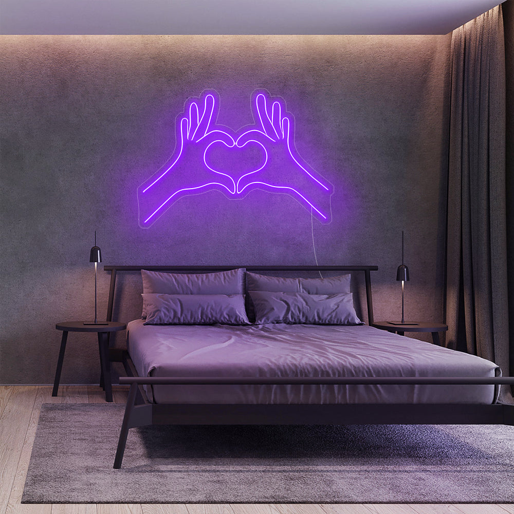 Heart With Hands Neon Sign