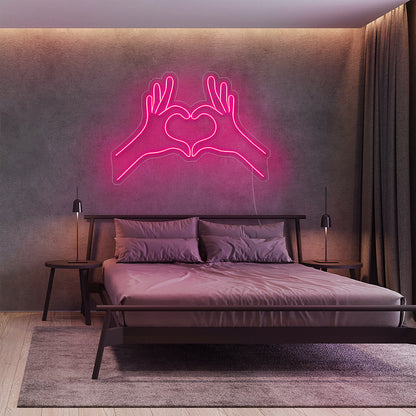 Heart With Hands Neon Sign